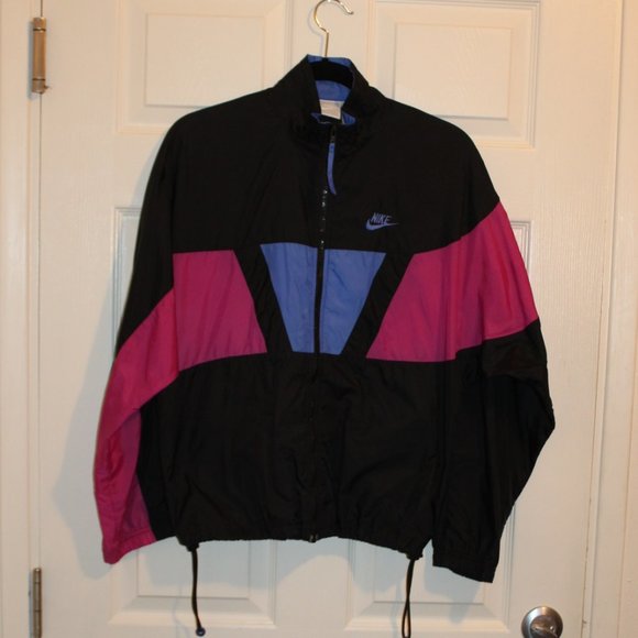 nike nylon colour block full zip jacket